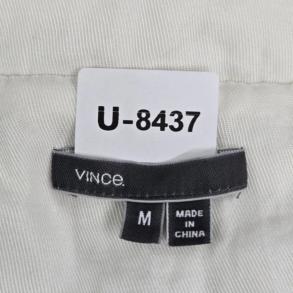 Vince Women Jacket M White Anorak Utility Snap‎ Button Zipper